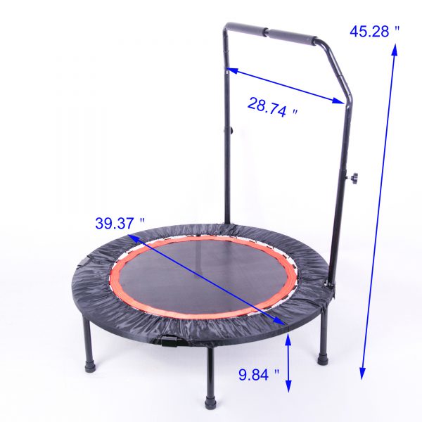 40 Inch Mini Exercise Trampoline for Adults or Kids Indoor Fitness Rebounder Trampoline with Safety Pad Max. Load 300LBS - Image 3