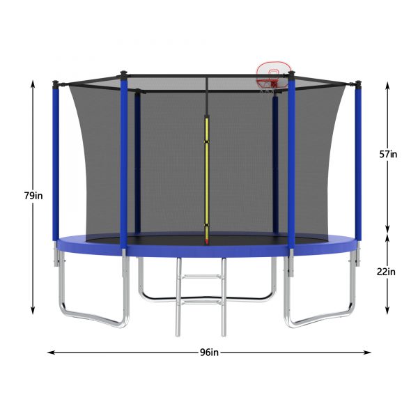 8ft Trampoline Blue - Image 7