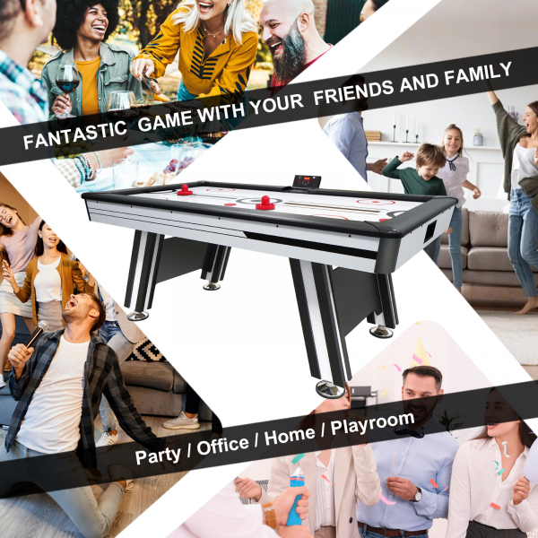 Air Hockey Table, 72" Indoor Hockey Table for Kids and Adults, LED Sports Hockey Game with 2 Pucks, 2 Pushers, and Electronic Score System - Image 3