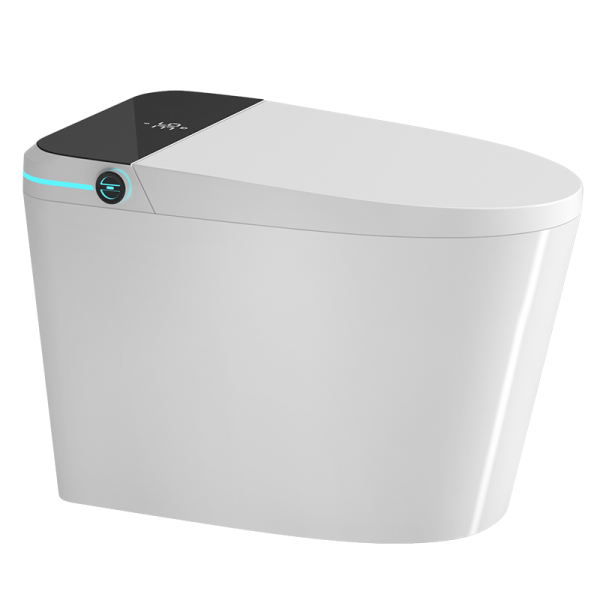 Modern Smart Toilet with Bidet Seat Built-in, Intelligent Toilet Auto Open/Close Seat, Foot Sensor, LED Display,Night Light, Warm Water & Dryer,White