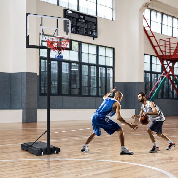 Portable Basketball Hoop Basketball System 4.76-10ft Height Adjustable for Youth Adults LED Basketball Hoop Lights - Image 2