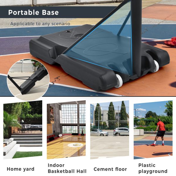 Portable Basketball Hoop Basketball System 4.76-10ft Height Adjustable for Youth Adults LED Basketball Hoop Lights - Image 3