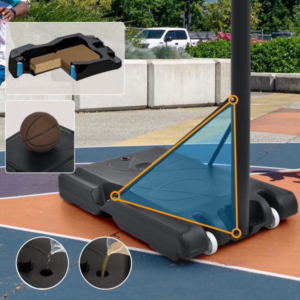 Portable Basketball Hoop Basketball System 4.76-10ft Height Adjustable for Youth Adults LED Basketball Hoop Lights - Image 4