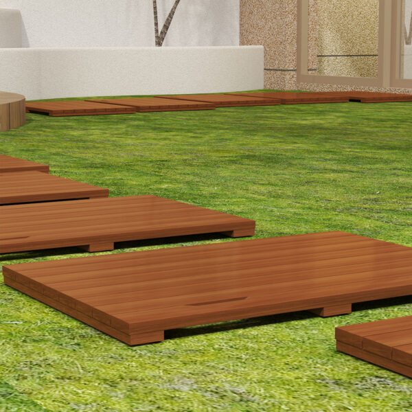 Solid Teak Wood Bathroom Shower Mat Bathroom Anti-Slip Mat for Bathroom, Outdoor "L23.6-W15.7" - Image 4