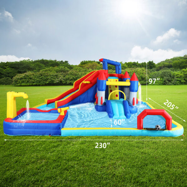 10-in-1 Inflatable Water Park with Slide, Bouncing House, Splash Pool, Water Gun & Climbing Wall for Kids Outdoor Fun - Image 4