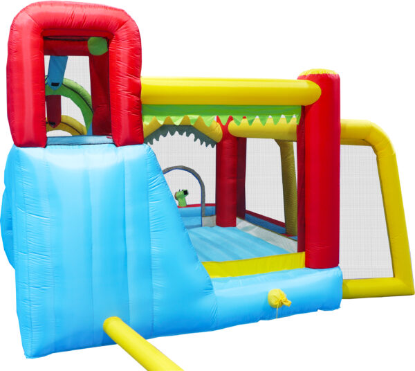 7-in-1 Inflatable Water Park & Bounce House – Slide, Soccer, Basketball, Splash Pool, Water Gun & Climbing Wall for Kids - Image 7